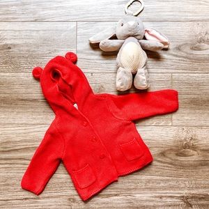 Baby GAP red knit hoody Size 6-12